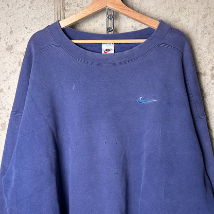 Nike 90s Vintage White Tag Blue Tonal Heavyweight Boxy XXL Crewneck