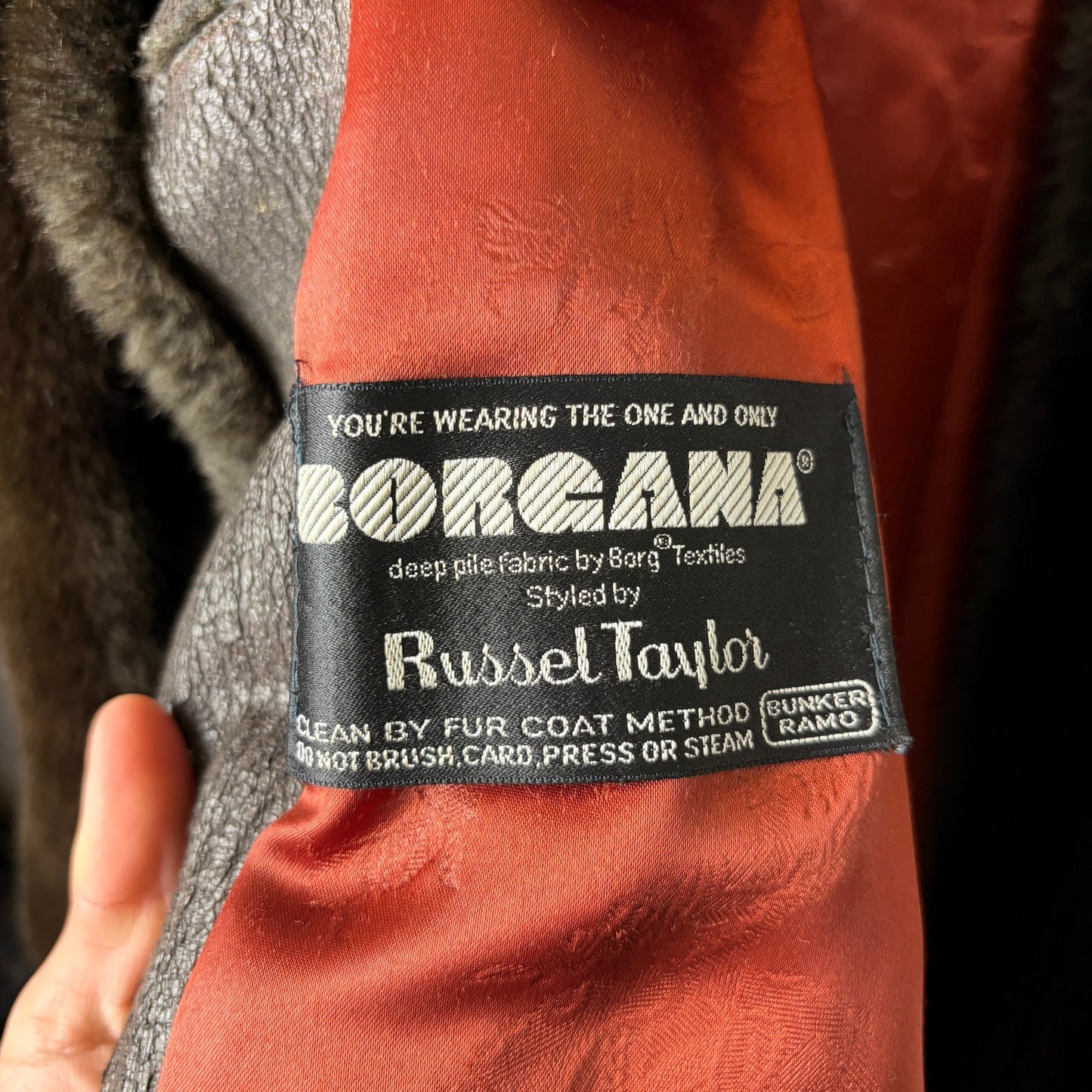 Vintage Borgana Faux Fur Double Breasted Dark Brown Coat
