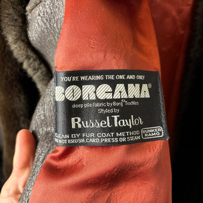 Vintage Borgana Faux Fur Double Breasted Dark Brown Coat