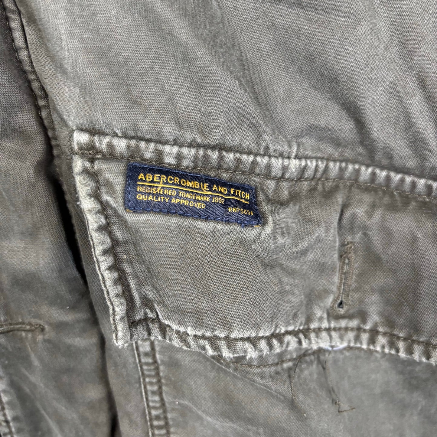 Abercrombie and Fitch Distressed Sherpa Lined Army Parka Small Hooded Jacket