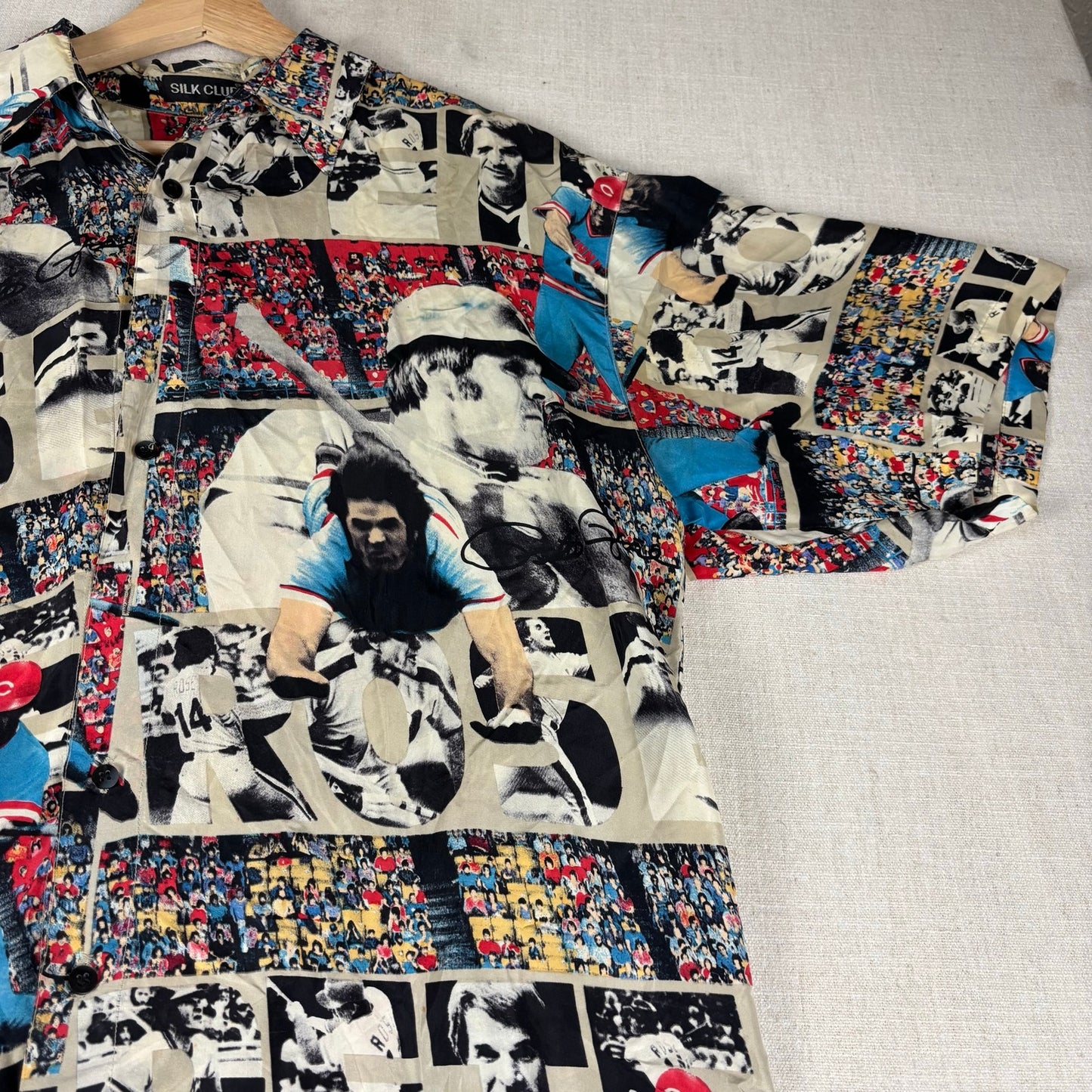 Pete Rose Silk Club MLB Hawaiian Style AOP Medium Shirt