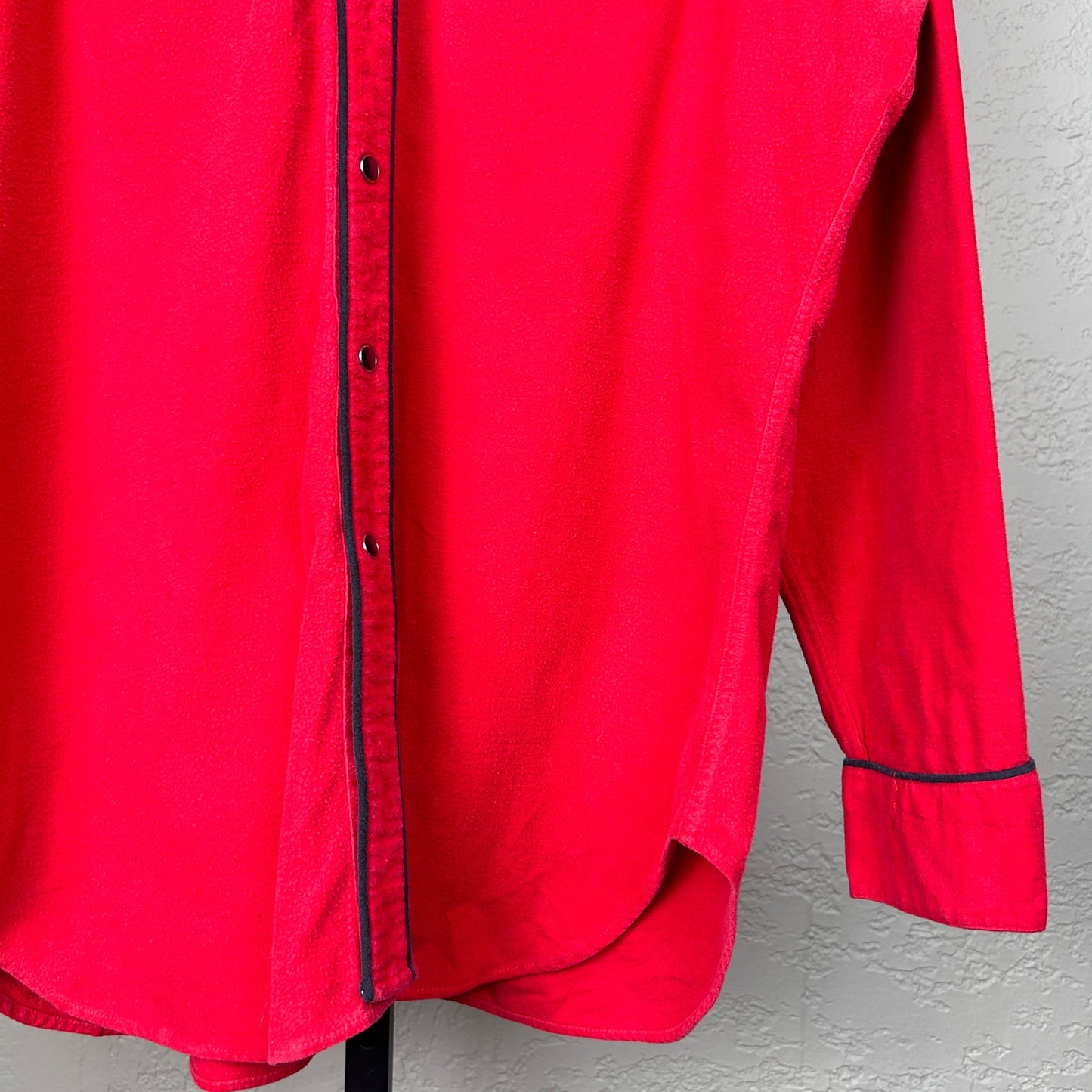 Polo Western Ralph Lauren 1980s Cowboy Pearl Snap Red Cotton XL Button Up Shirt