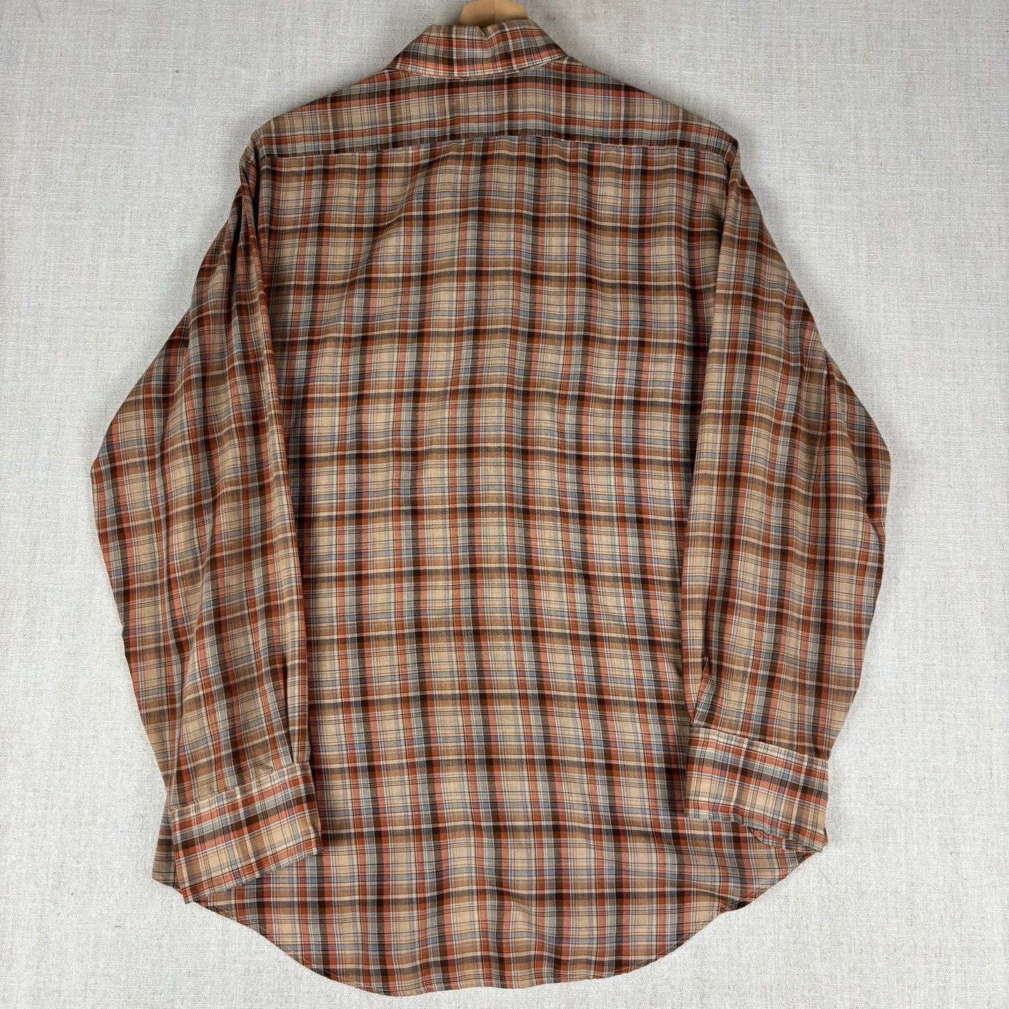 Vintage Levis 1970s Western White Tab Plaid Button Down Medium Shirt