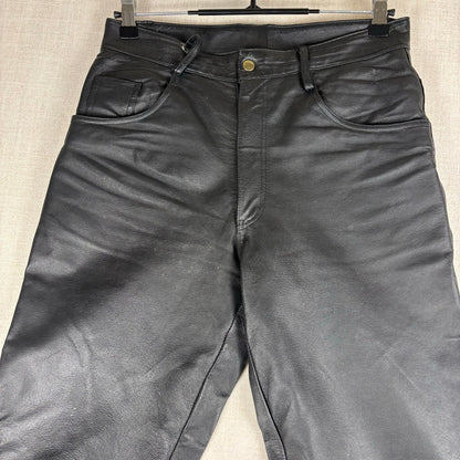 Vintage Leather Pants Intro Sz 30 Lined Biker Black