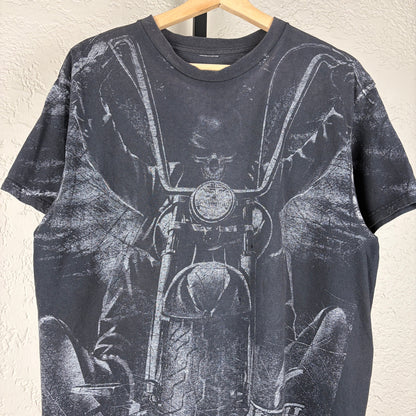 Miami Ink Y2K Ghost Rider AOP Biker Tattoo Medium Tee