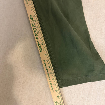 Vintage Military Fatigues OG 107 Button Fly Army Sateen Sz 24 Trousers