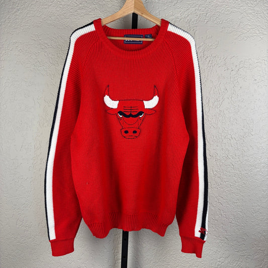 Vintage Chicago Bulls 90s Starter Medium Embroidered Logo Knit Sweater