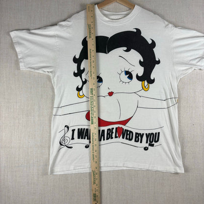 Vintage Betty Boop I Wanna Be Loved By You 90s Wrap Around XL Shirt