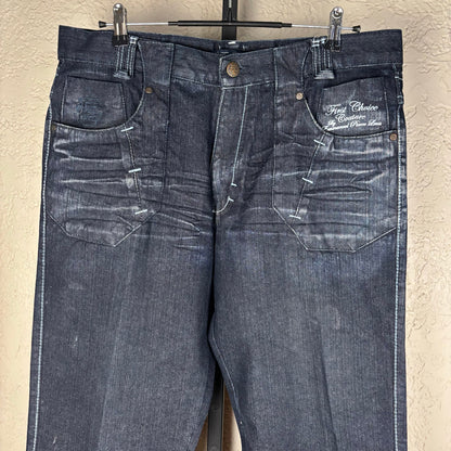 Y2K Baggy Dark Wash Skater Jeans First Choice Couture Sz 36 Denim Pants