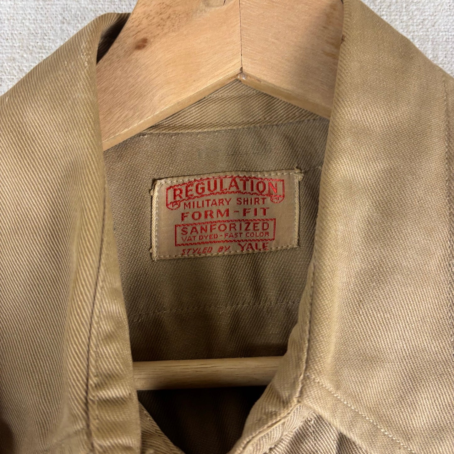 Vintage WWII Sanforized Military Yale Sergeant Regulation Button Shirt Small