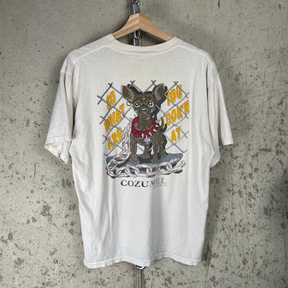 Cozumel Mexico Funny Chihuahua Tourist Large 90s Shirt