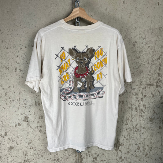 Cozumel Mexico Funny Chihuahua Tourist Large 90s Shirt