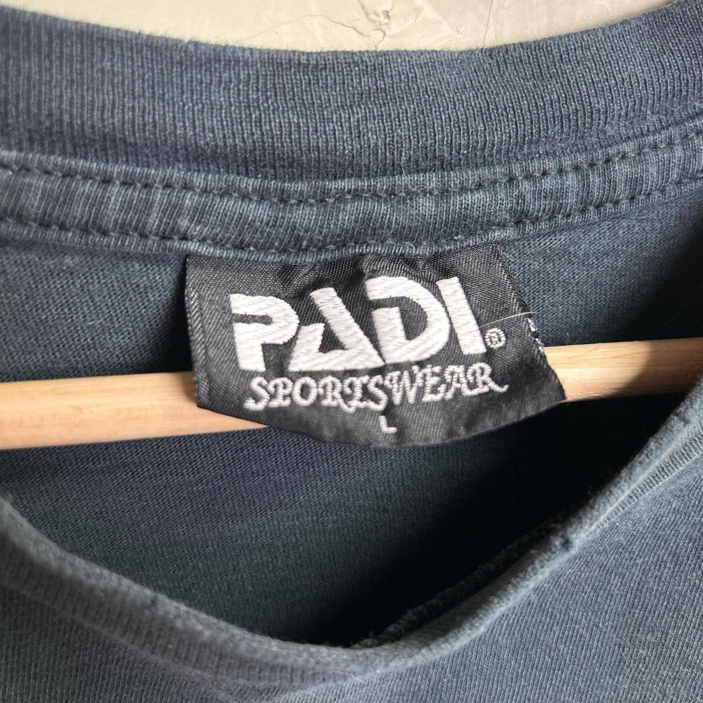 L 90s PADI Sportswear Surf Logo Faded Single Stitch Shirt