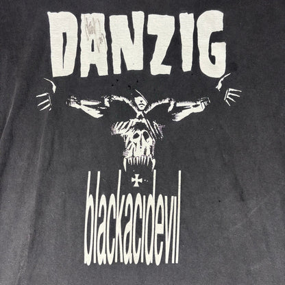 Vintage Glenn Danzig Autographed Blackacidevil Distressed Metal Band Tee XL