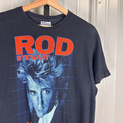 Rod Stewart 1984 Camouflage Tour Canada Dry Vintage Large Band Tee