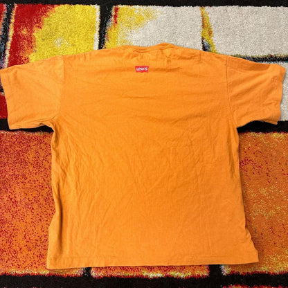 Levis L2 Logo 1990s Bright Orange XL Tee