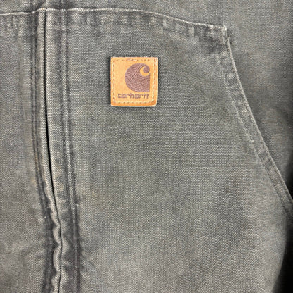 Vintage Carhartt J130 Moss Green Quilted Hooded Jacket 4XL