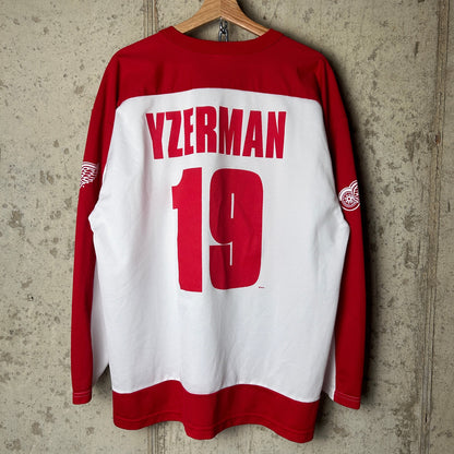 Detroit Red Wings NHL Steve Yzerman Vintage Off The Bench XL Jersey