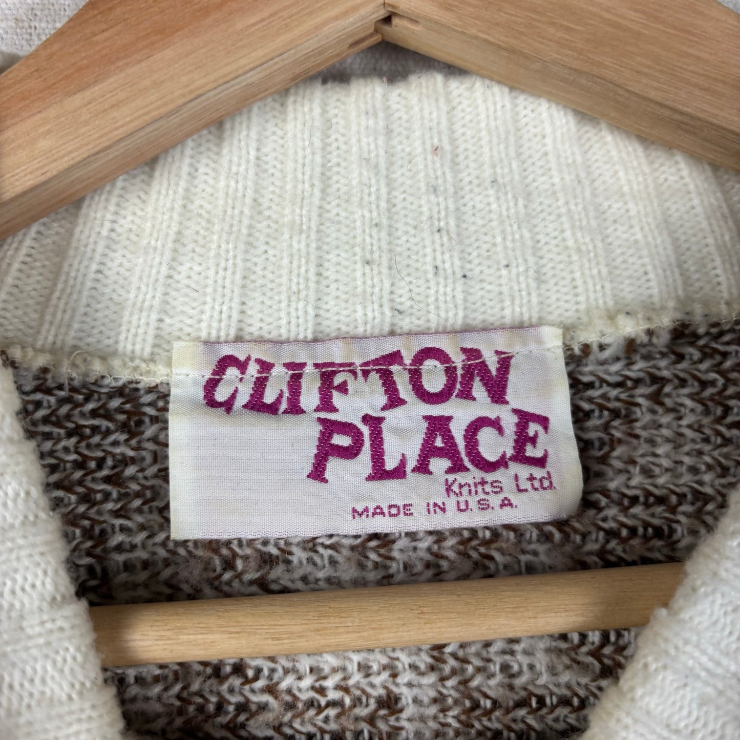 Vintage Abstract Aztec Geometric Clifton Place USA Made Med/Large Knit Sweater