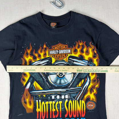 Vintage Harley Davidson Flames 1996 The Hottest Sound on the Road Medium Shirt