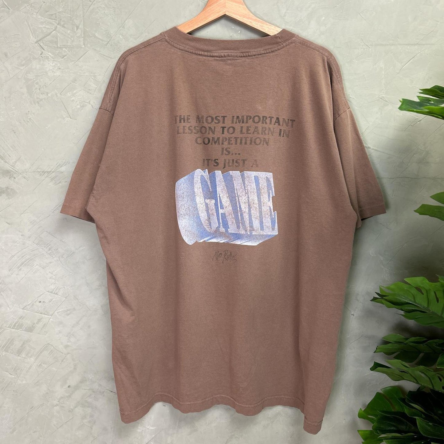 No Rules Earth Tone Brown Sports Quote Game XL 90s/00s Shirt