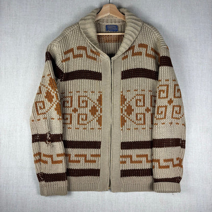 Vintage Pendleton Big Lebowski Westerly 1970s Original Cardigan Sweater Large
