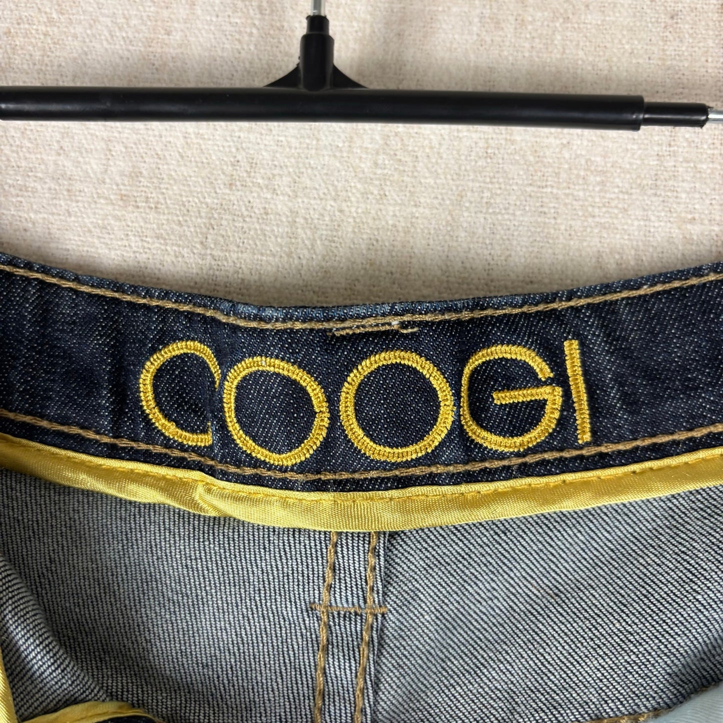 Coogi Rhinestone Y2K Studded Mini Jean Shorts Sz 11/12 Dark Wash