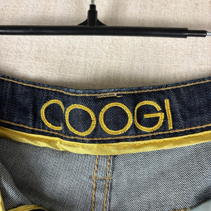 Coogi Rhinestone Y2K Studded Mini Jean Shorts Sz 11/12 Dark Wash