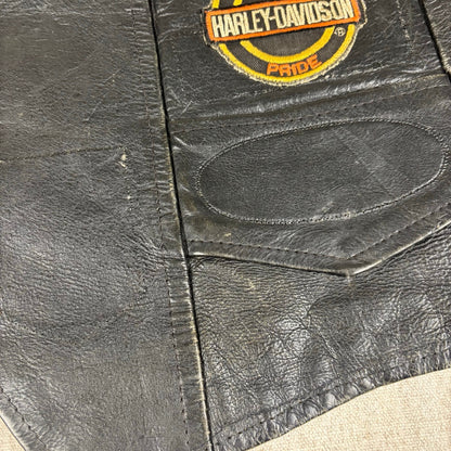 Vintage Harley Davidson 1970s Hippie Political Patch Manzoor Leather Medium Vest