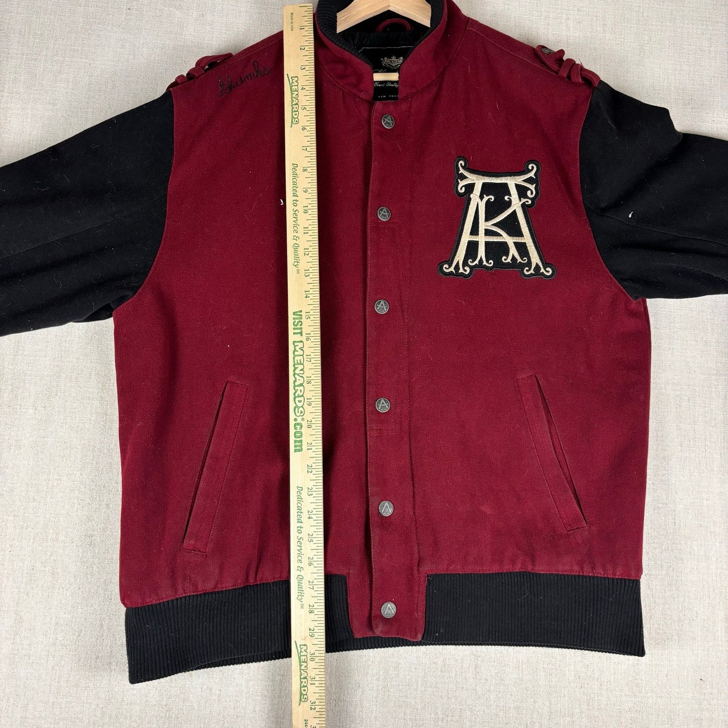 Akademiks Varsity Y2K 1999 Two Tone Embroidered Bomber Jacket XL