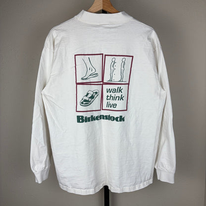 Vintage Birkenstock Shirt Rare 1992 Walk Think Live XL Graphic Longsleeve