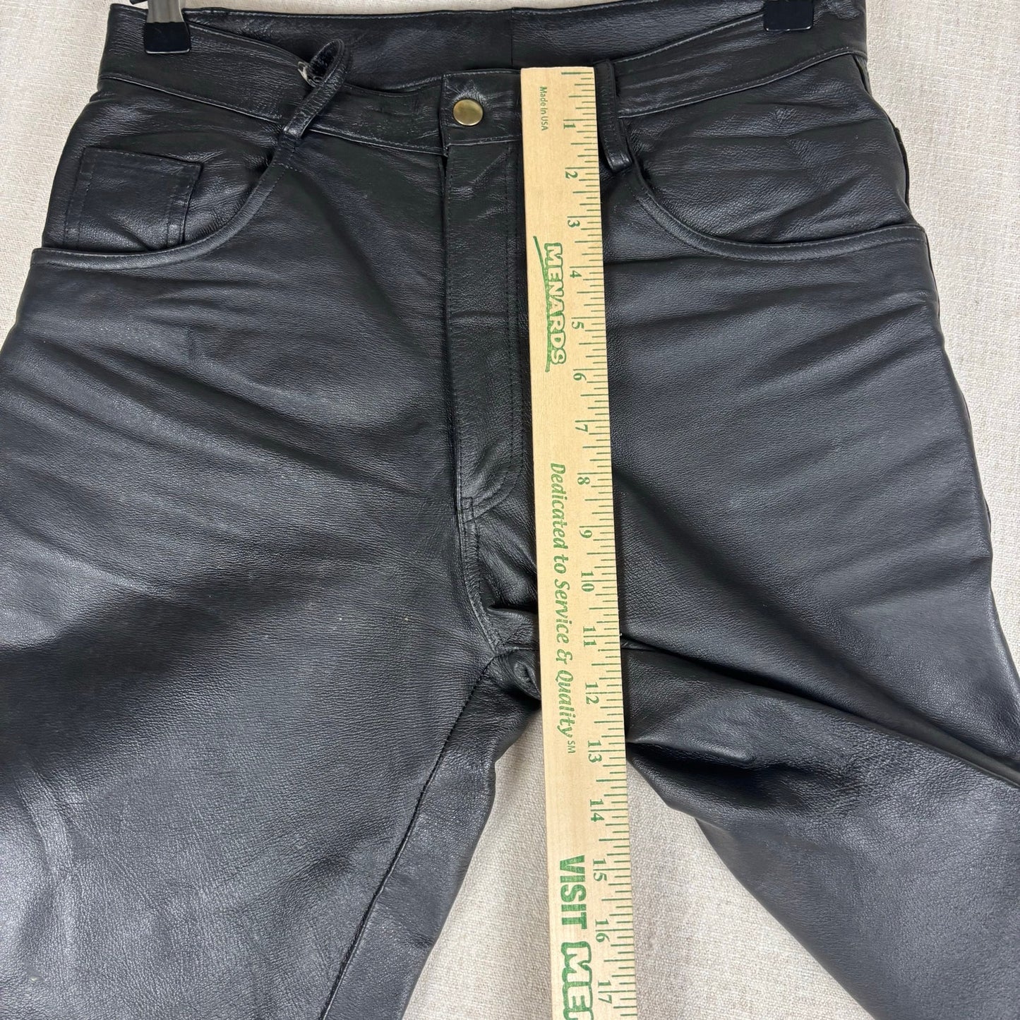 Vintage Leather Pants Intro Sz 30 Lined Biker Black