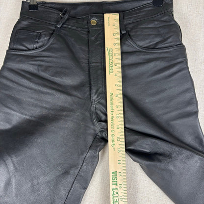 Vintage Leather Pants Intro Sz 30 Lined Biker Black