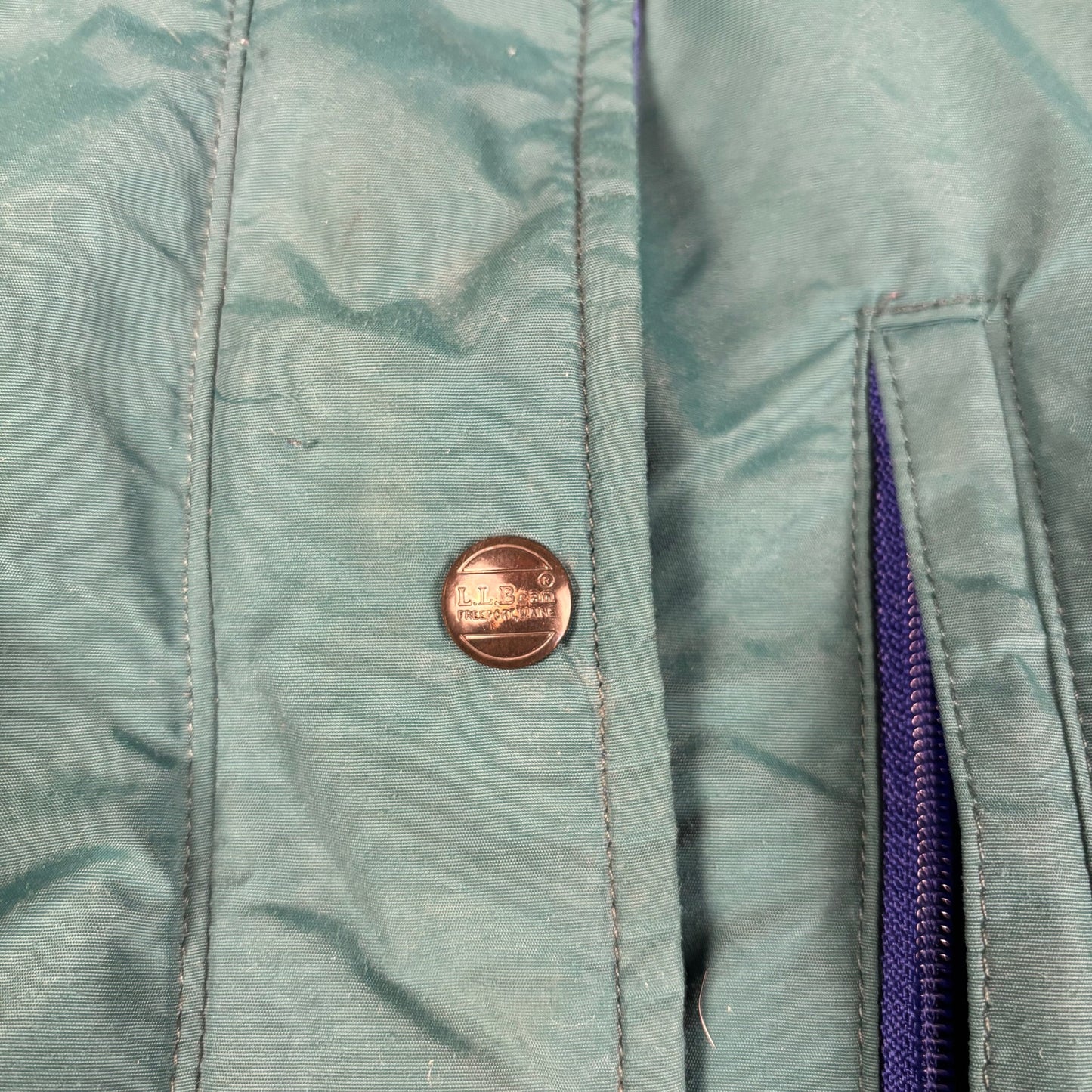 Vintage LL Bean Penobscot Parka Womens Goose Down Nylon Teal Medium Jacket