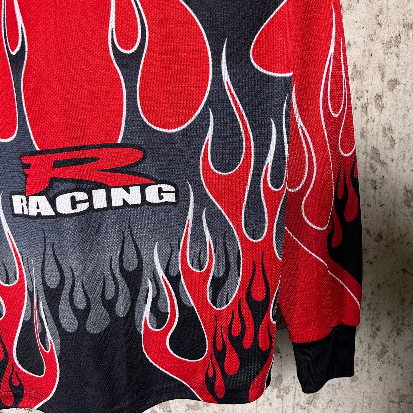 Youth S CRAZY Y2K MTX Motocross Racing Flame AOP Longsleeve