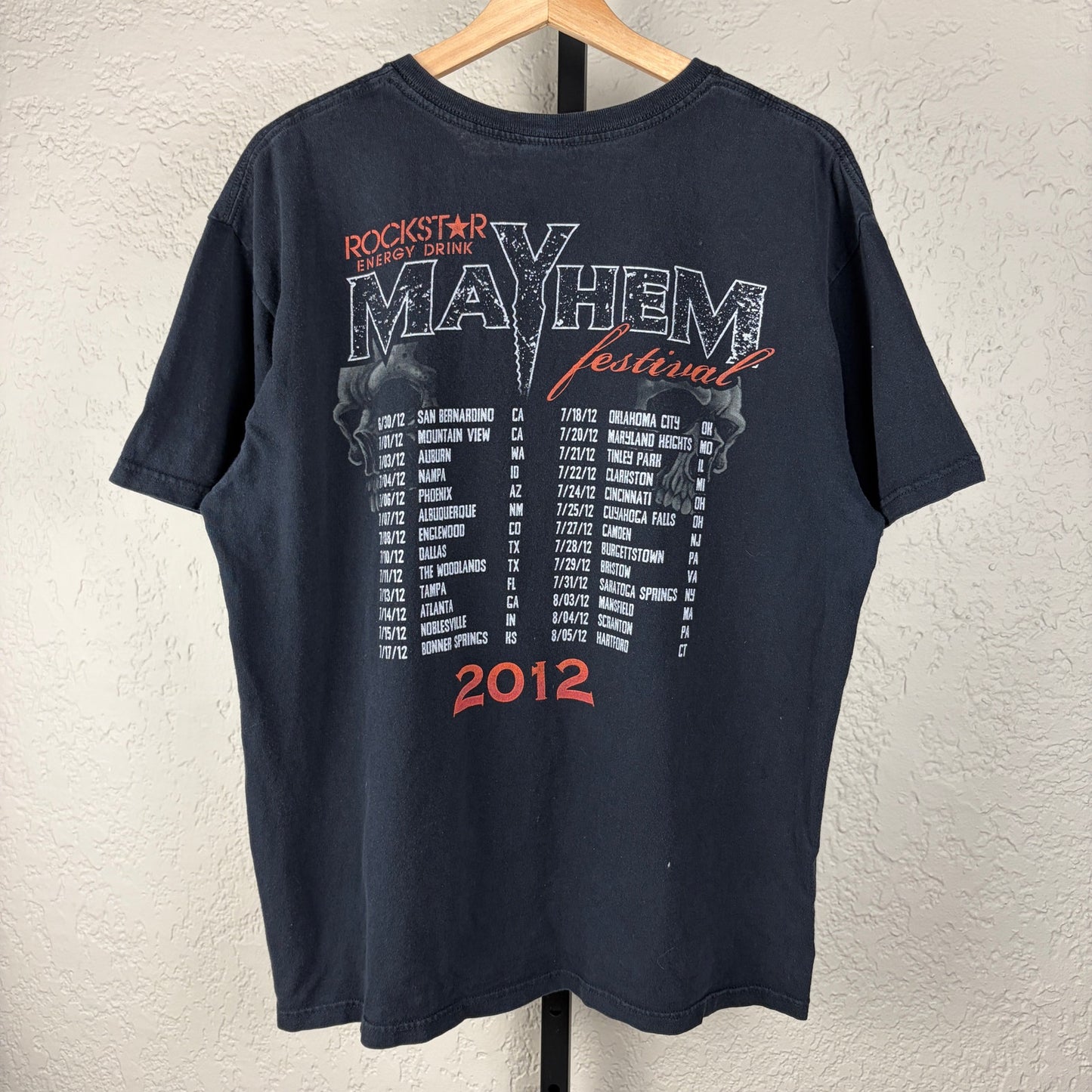 Rockstar Energy 2012 Mayhem Festival Slipknot Slayer Grunge Metal Large Band Tee