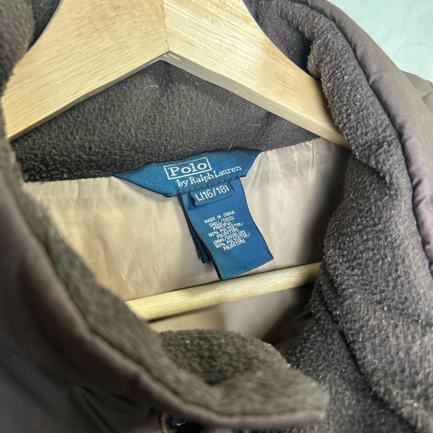 Polo Ralph Lauren Brown Hooded Puffer Vest Large