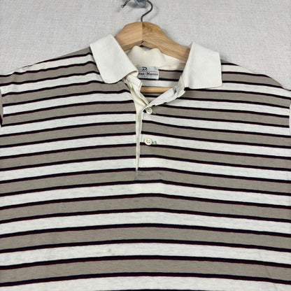 Vintage Neiman Marcus Striped Polo Golf Large Shirt