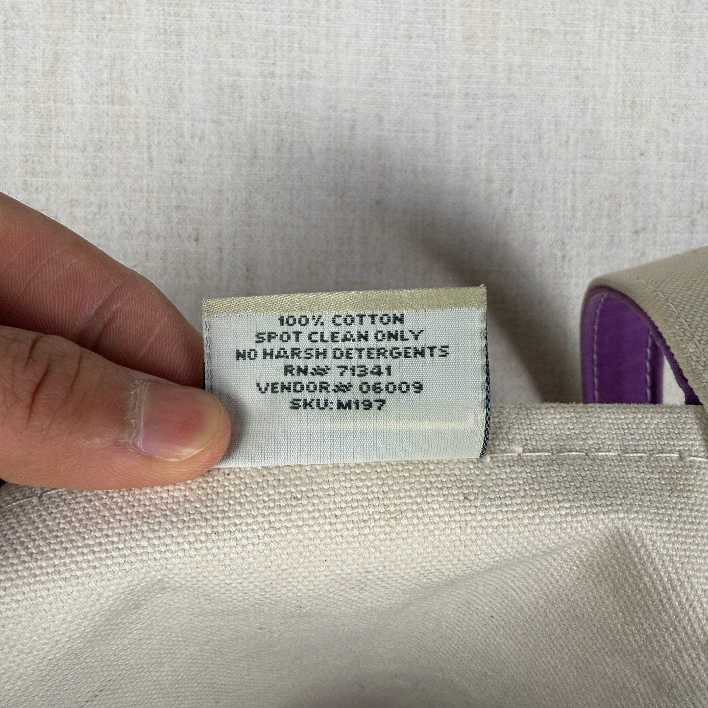 Vintage LL Bean "Nana" Purple Boat and Tote Sz Large Made in USA Cotton Bag