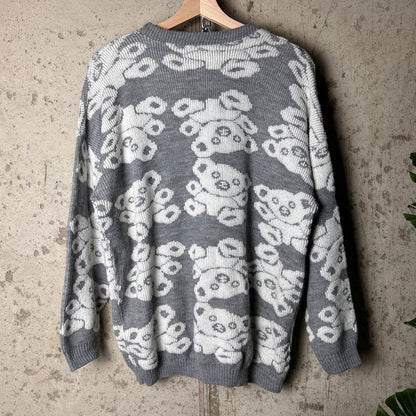 Delivery Ltd. Made in USA AOP Teddy Bear Large 80s Knit Sweater