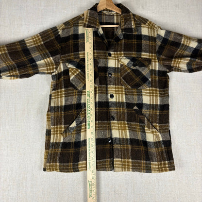 Vintage Mohair Deacon Brothers Wool Plaid Button Up Flannel Large