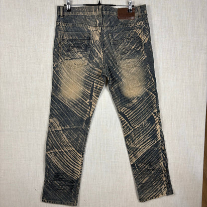 Denim and Rivets Abstract Acid Wash Distressed Sz 34 Cotton Jeans