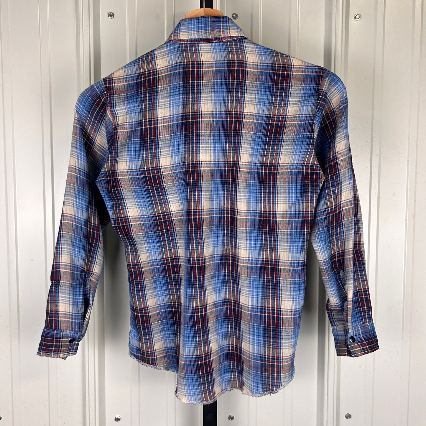 Wrangler Pearl Snap Youth Sz 10 1960s Made in USA Button Up Shirt