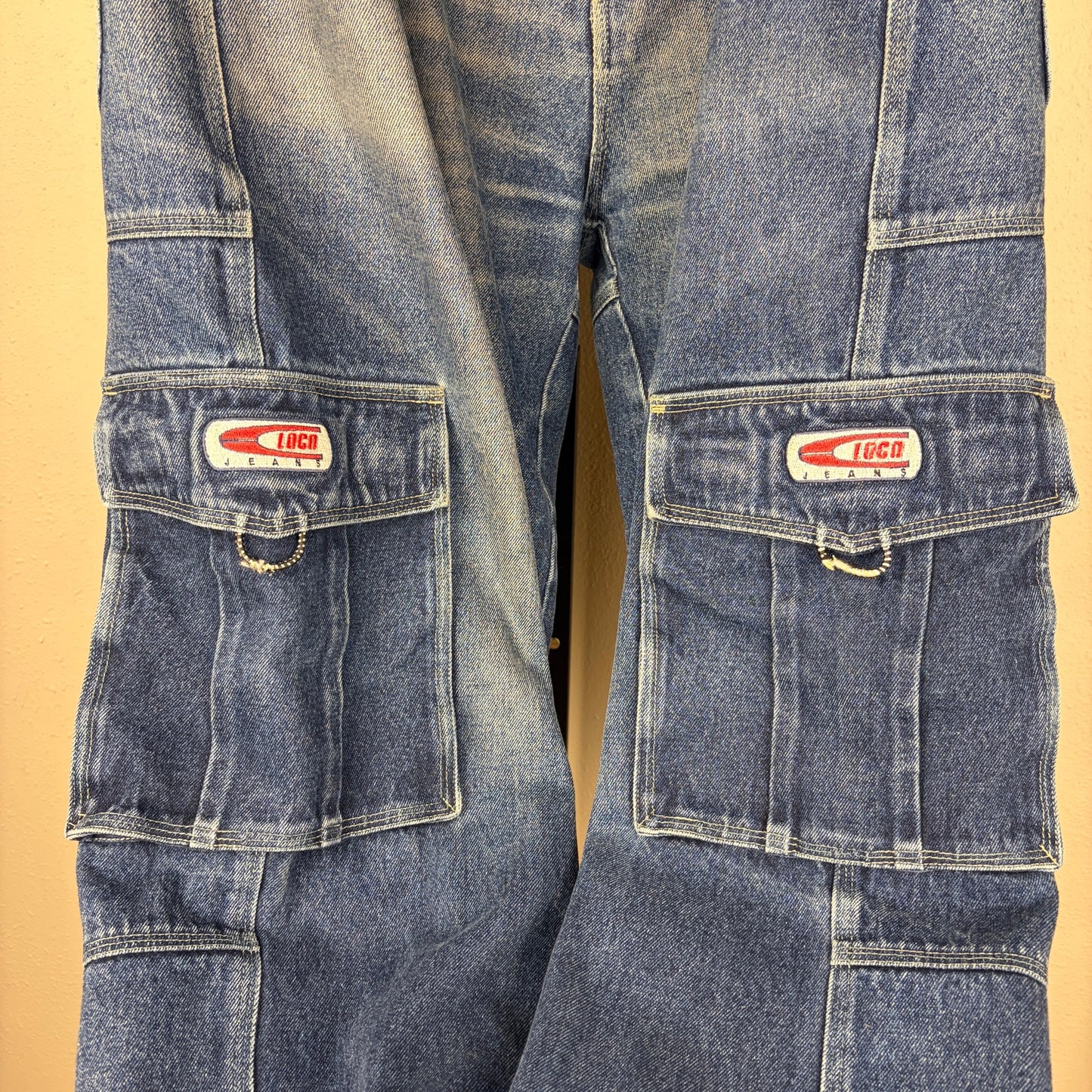 Vintage JNCO Style Loco Street Whiskered Baggy Skater Sz 38 Y2K Jeans