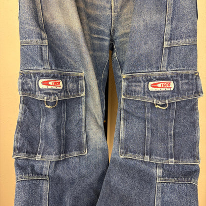 Vintage JNCO Style Loco Street Whiskered Baggy Skater Sz 38 Y2K Jeans