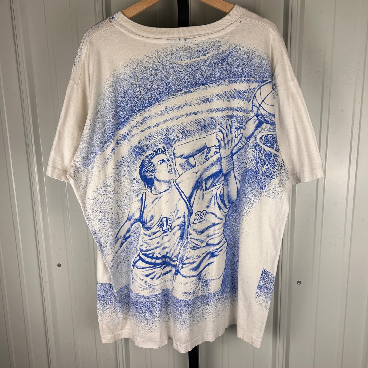 Georgetown Hoyas Vintage AOP NCAA Basketball Graphic XXL Shirt