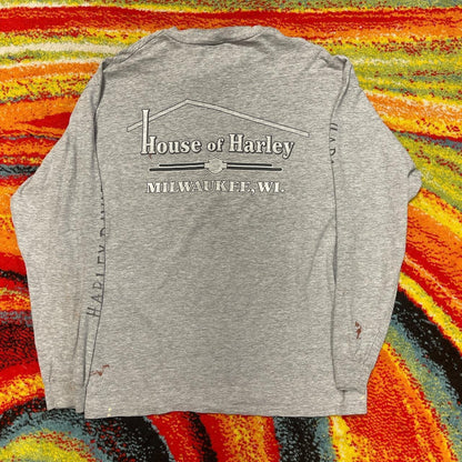 Harley Davidson Crazy 1998 Faded Feel The Heat Distressed XL Longsleeve