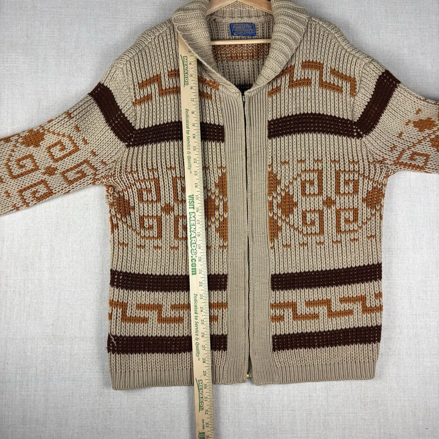 Vintage Pendleton Big Lebowski Westerly 1970s Original Cardigan Sweater Large