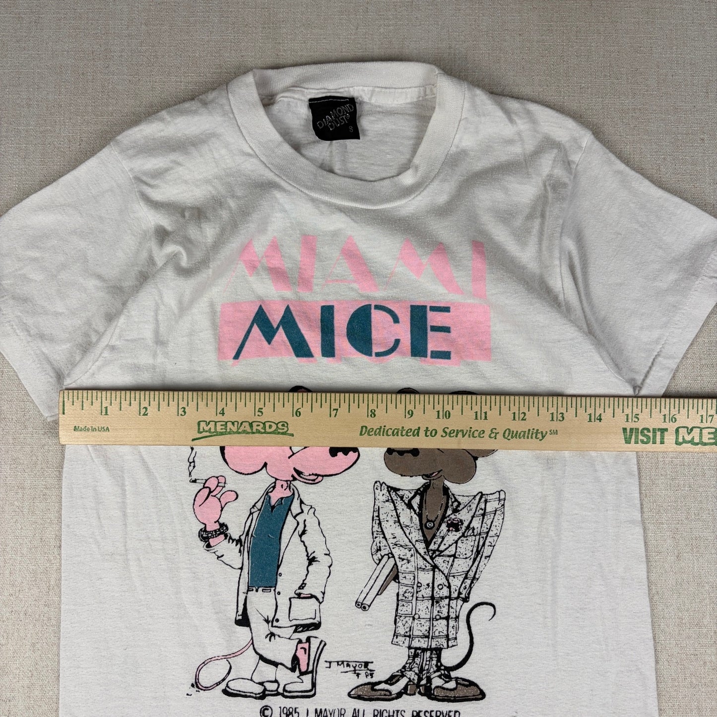 Vintage Miami Mice Diamond Dust 1985 Crime Cartoon Small Tee