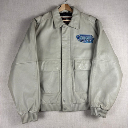 Vintage Lugz Authentic Embroidered Leather Jacket Large